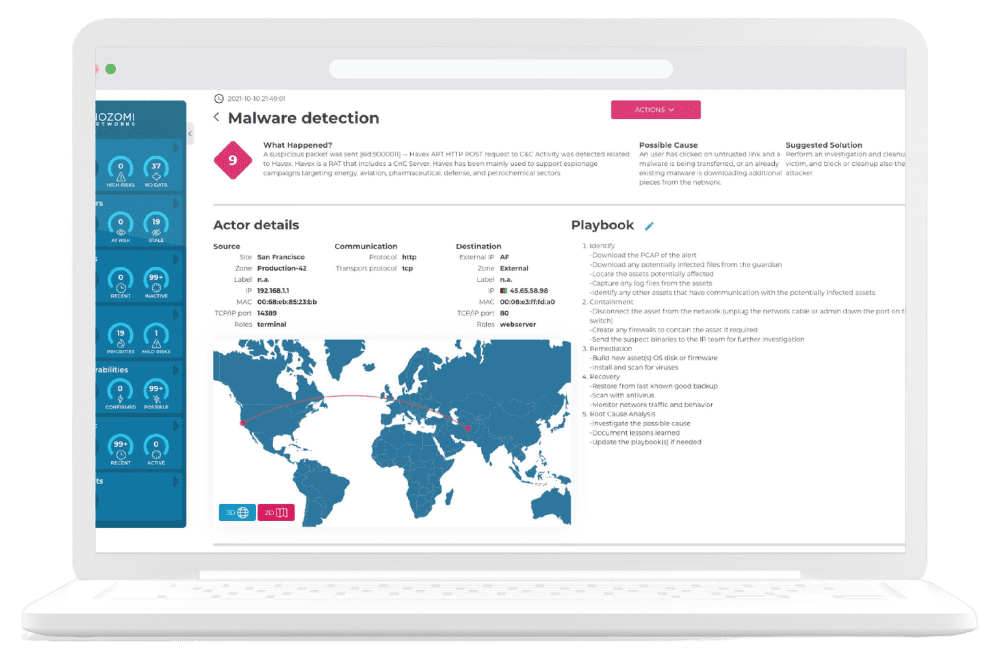 Servicios de seguridad OT 4 Panel de control